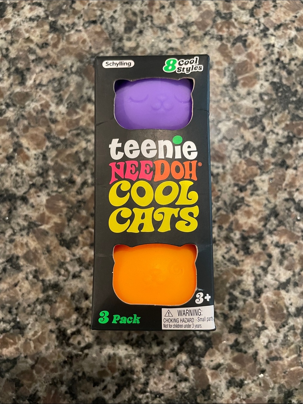Schylling Teenie Needoh Cool Cats 3-Pack — Purple, Pink & Orange Sealed Pack